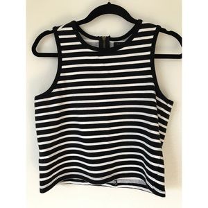 Striped knit crop top